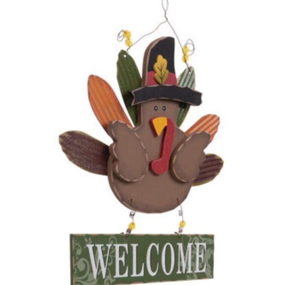 Welcome Turkey Wood Wall Decoration Fall Autumn Home Decor Gift Keepsake - Picture 4 of 4